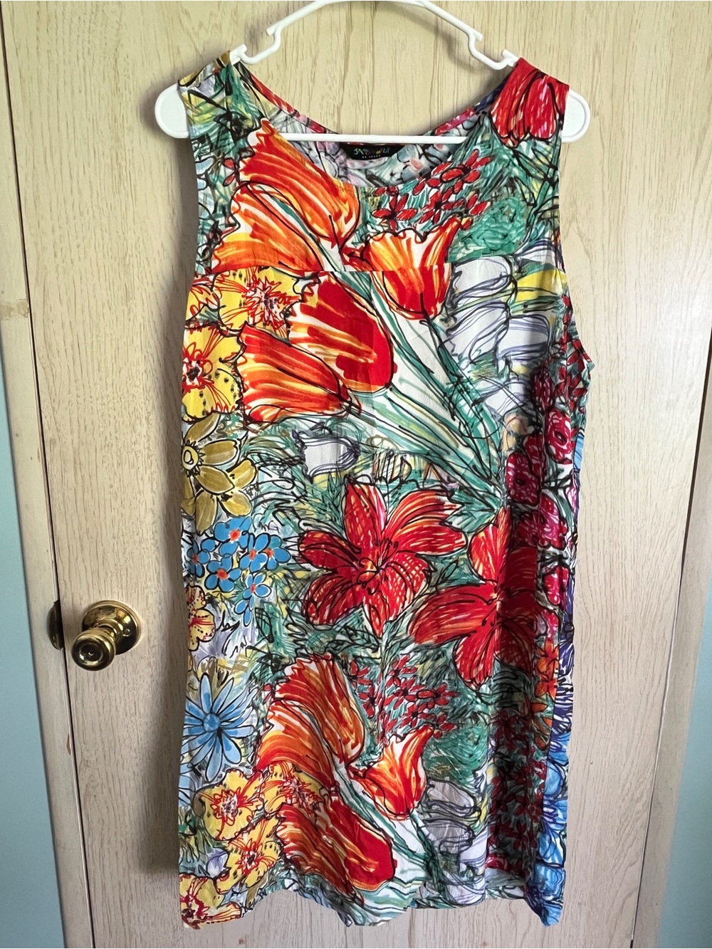 JAMS WORLD Hawaii Sleeveless Shift Dress EDEN Floral Print Sz XL